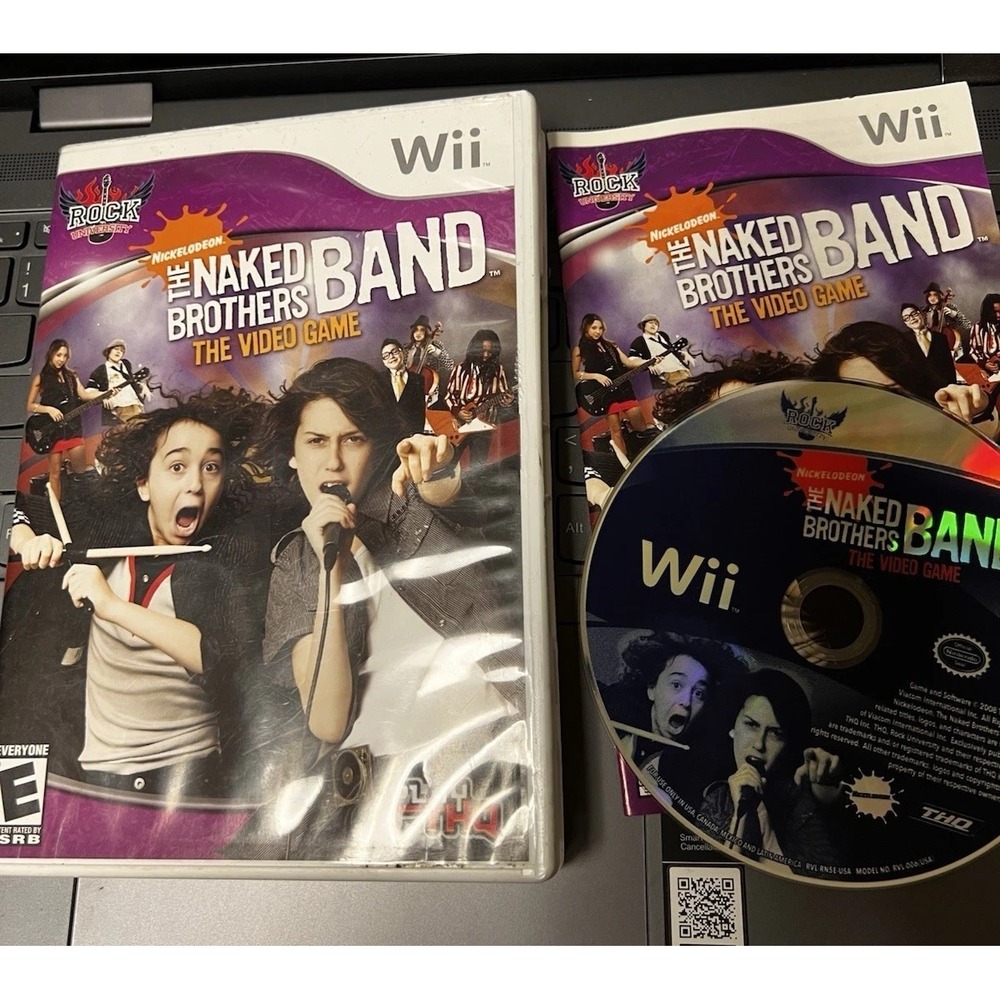 027-013 Nintendo Wii The‎ Naked Brothers Band Manual E Video Game